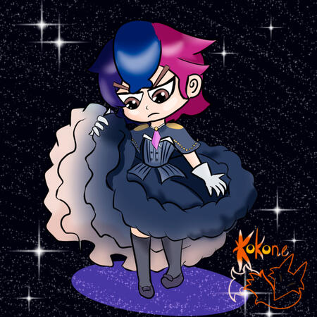 A chibi artfight attack for Acidnaide
